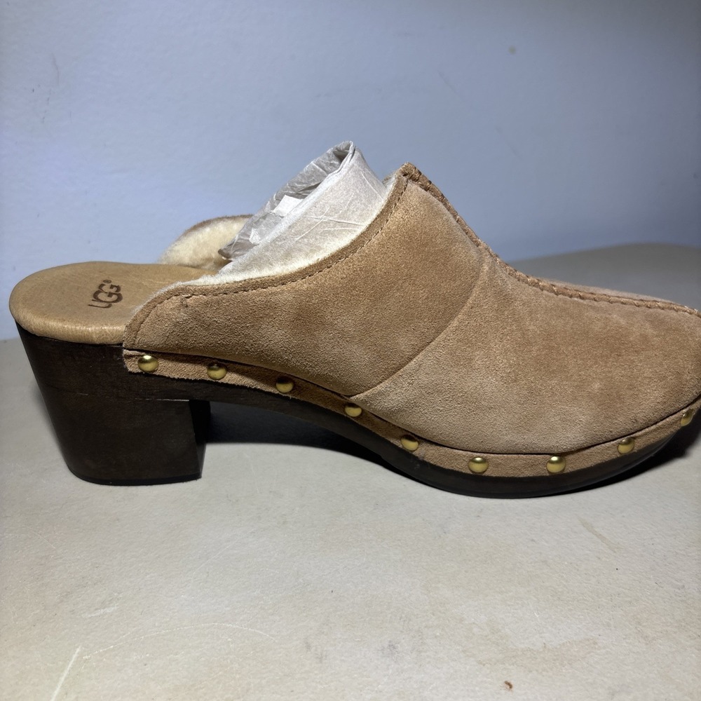 UGG Kassi Women's Mule Brown Suede 8 Slip On Clog Studded Comfort Boho Shoes New - Picture 5 of 7